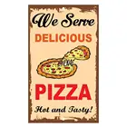 Новый металлический знак, мы предлагаем вкусную пиццу, популярная и вкусная Новинка, забавная для помещений и улицы, предупреждающие уведомления о безопасности для бизнеса