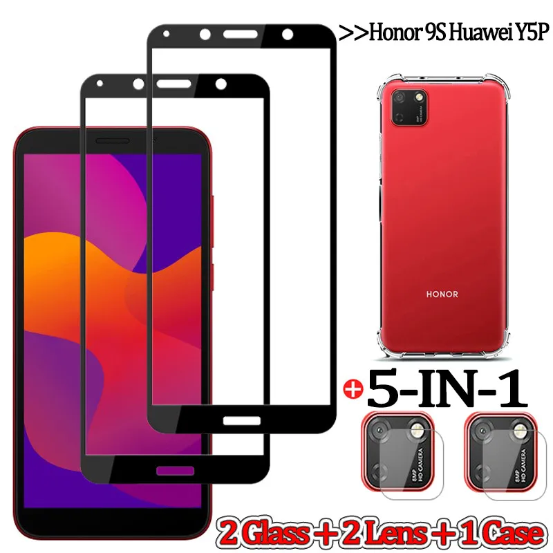 5 в 1стекло стекло чехол для honor 9 s huawei y5p защитное honor9s чехлы хонор 9с хуавей бампер