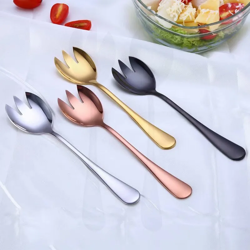 Набор золотых столовых приборов из нержавеющей стали комплект вилки и ложки для