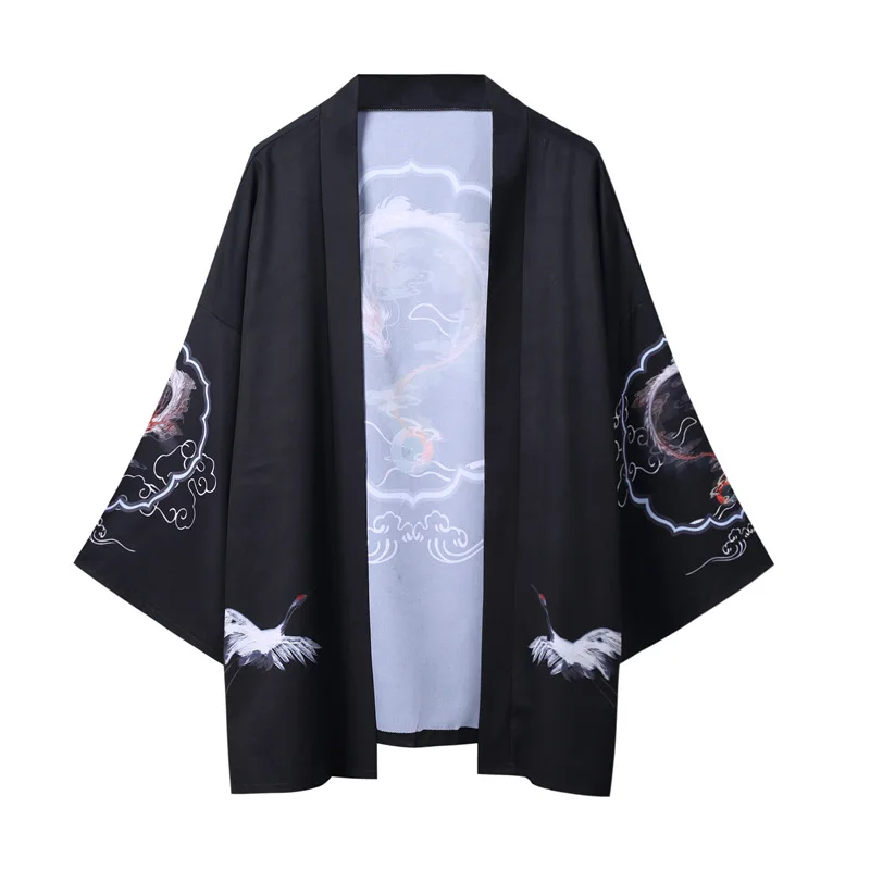 Yukata Haori японское кимоно с драконом кардиган мужской костюм самурая азиатская