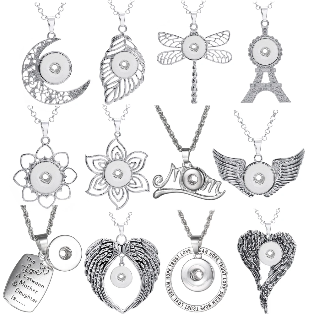 Новые ювелирные ожерелья с застежкой металлическая Сова Цветок Крыло ангела 18 мм