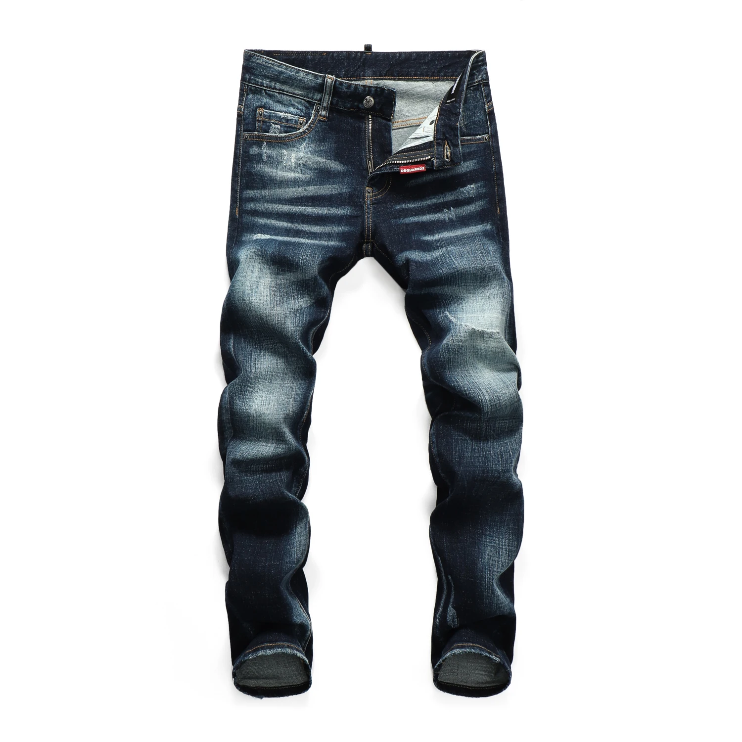 Hot Men's pants Dsq ripped patch painted varnished men's DSQ jeans