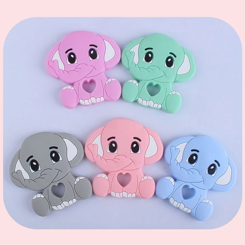 

2Pcs Baby Pacifier Chain Cartoon Elephant Teether Set Nipple Dummy Clip Holder Infant Silicone Teething Soother Molar Toys Showe