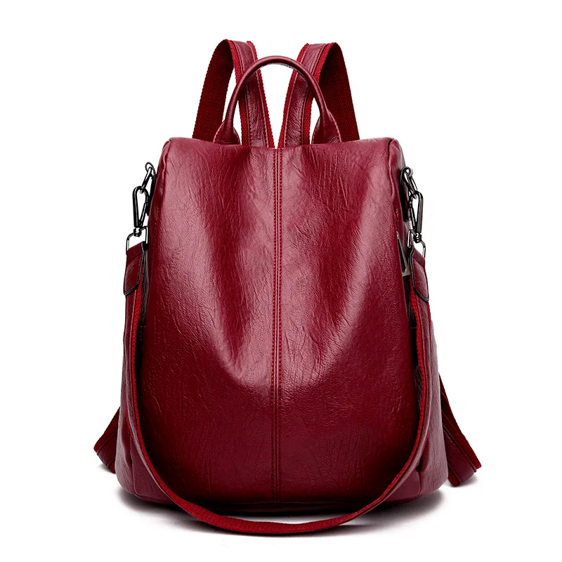 

Women's Waterproof Anti-theft Leather Backpack, Girl's Bag, Women's Shoulder Bag, Multi-function Travel Backpack