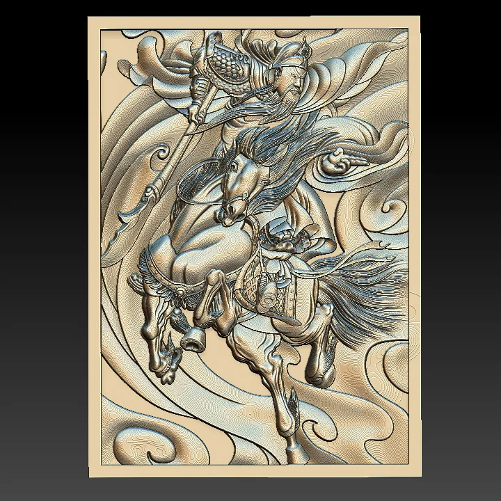 Цифровой рельефный файл Guan Yu 3d STL-37 STL модель для ЧПУ-маршрутизатора Aspire Artcam 3D