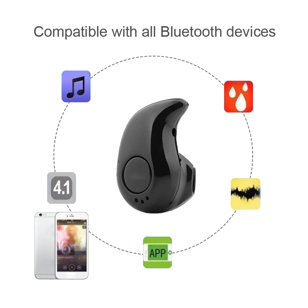 Мини Bluetooth 4 1 + EDR наушники-вкладыши S530 невидимые наушники беспроводные спортивные
