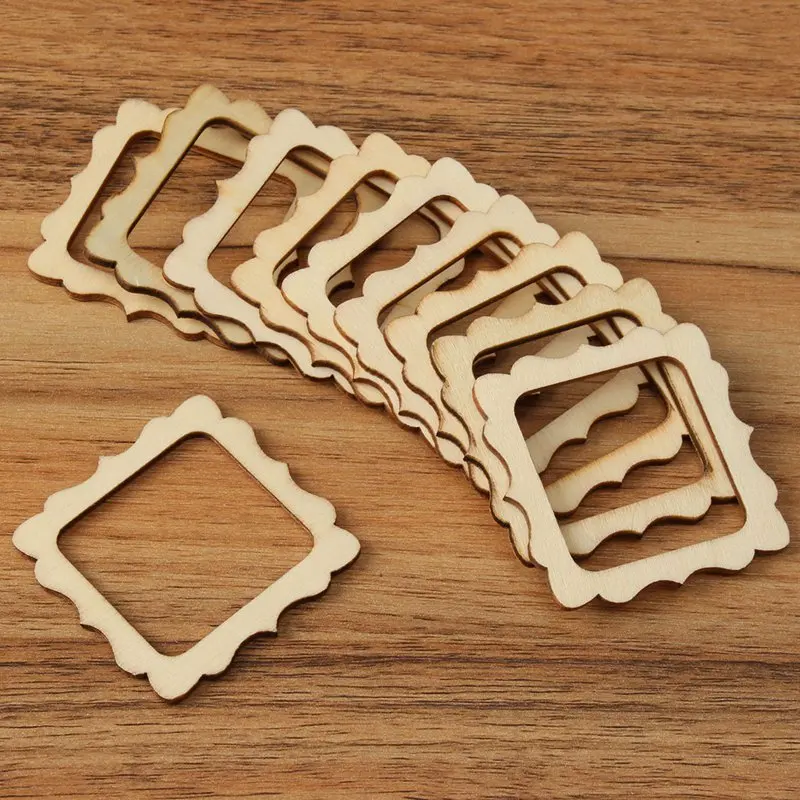 30 шт./компл. НЕОБРАБОТАННАЯ рамка резная деревянная рукоделие искусство для