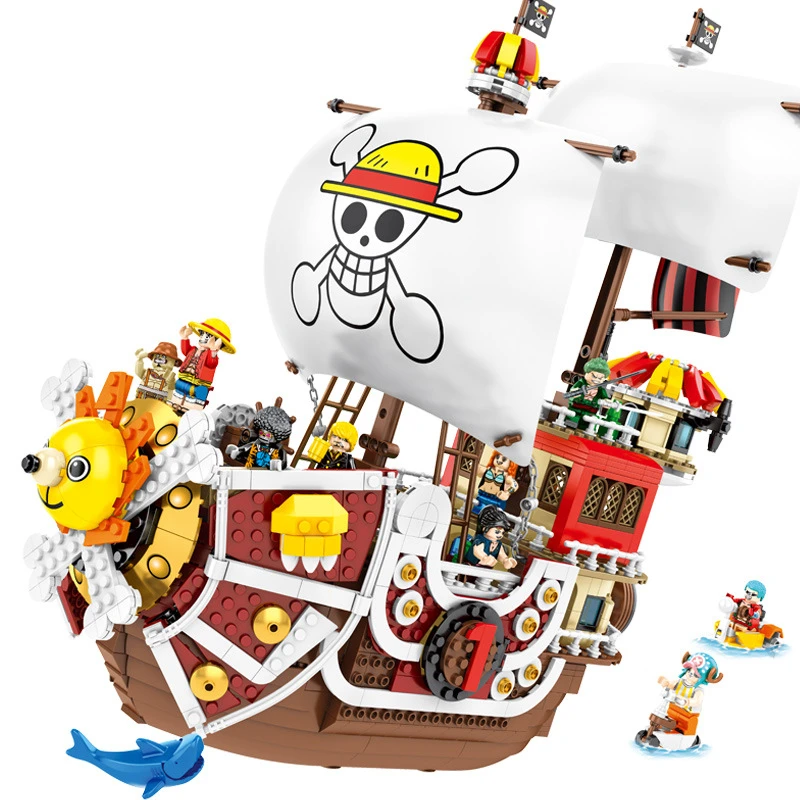 1484 шт. пиратский корабль Луффи модели совместимы с Legoing Thousand Sunny Techinc фигурки