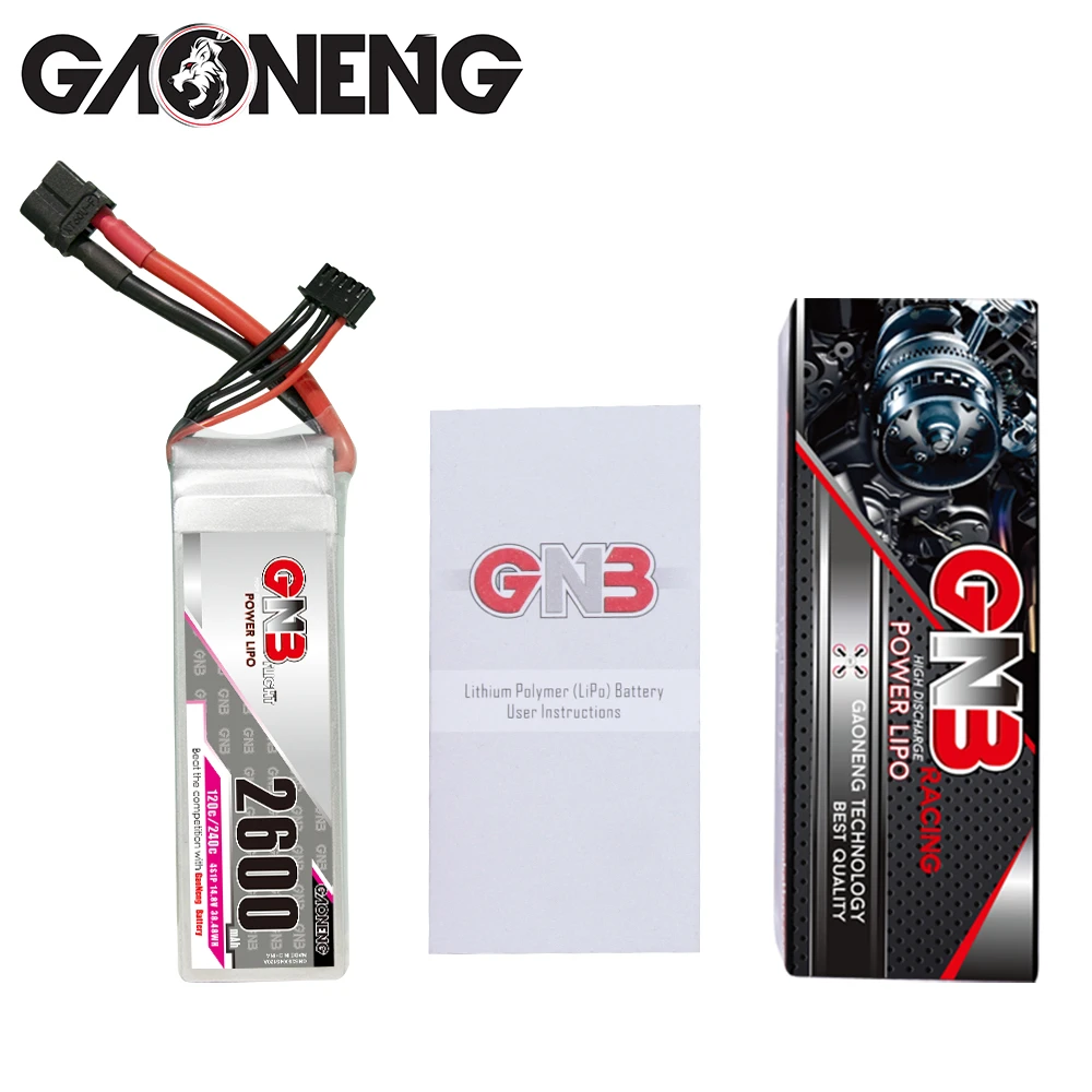 Аккумулятор литий-полимерный Gaoneng GNB 2600 мАч 14 8 в 120C/240C с разъемом XT60 для