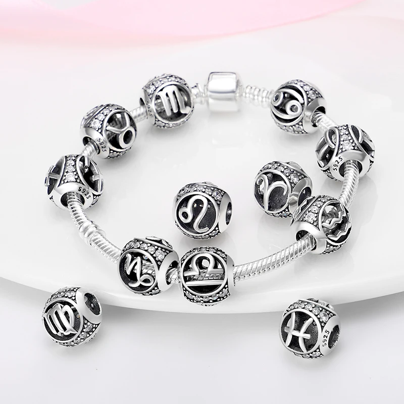 Подвески plata из серебра 925 пробы круглая серия двенадцати созвездий