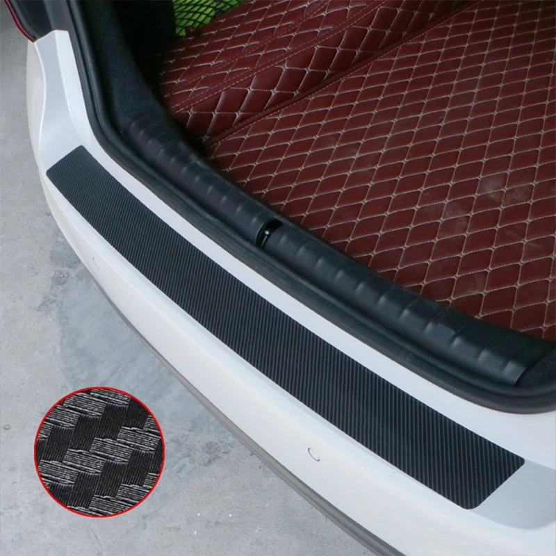 

1PC Car Rear Bumper Sticker Carbon Fiber Protective Pad Anti-Scratch Cover Car Edge Board Scuffproof Decal Strip 90cm 104cm