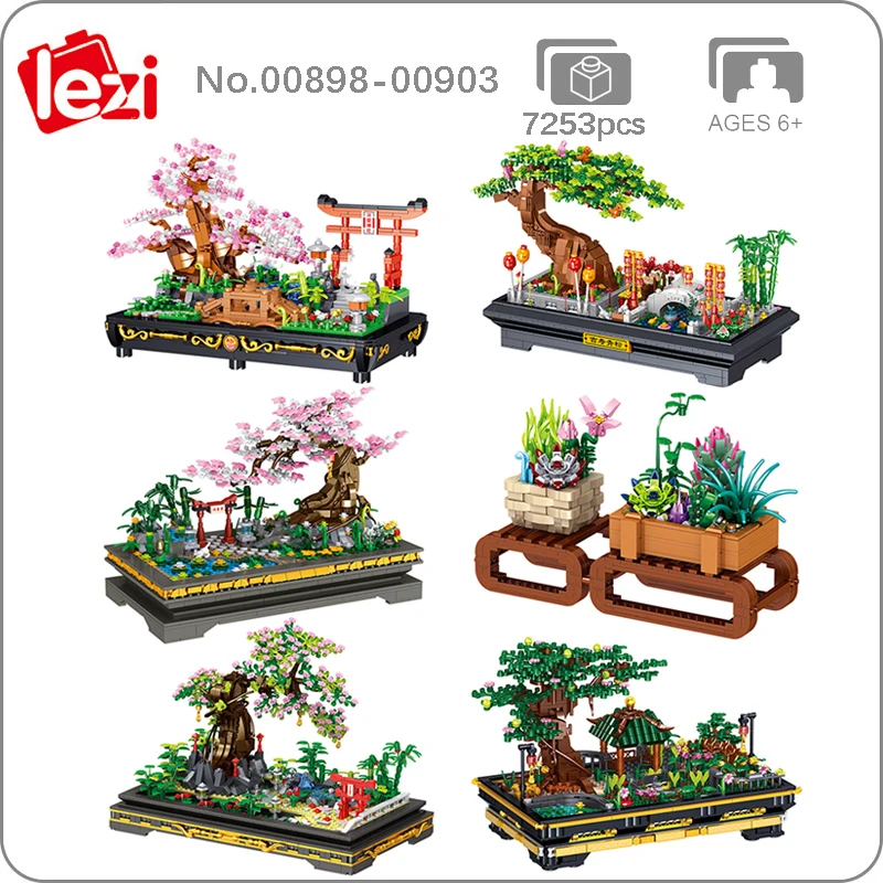 Lezi архитектурный горшок растение Сакура персик Сосновая пагода дерево цветок