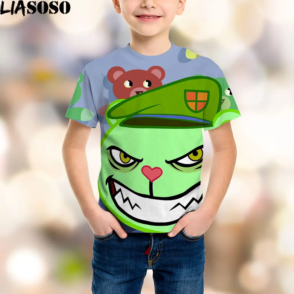 

LIASOSO Cartoon Anime Pattern 3D Printing Children's T-shirt Men's Women's Casual Wear Harajuku T-shirt Fashion Top