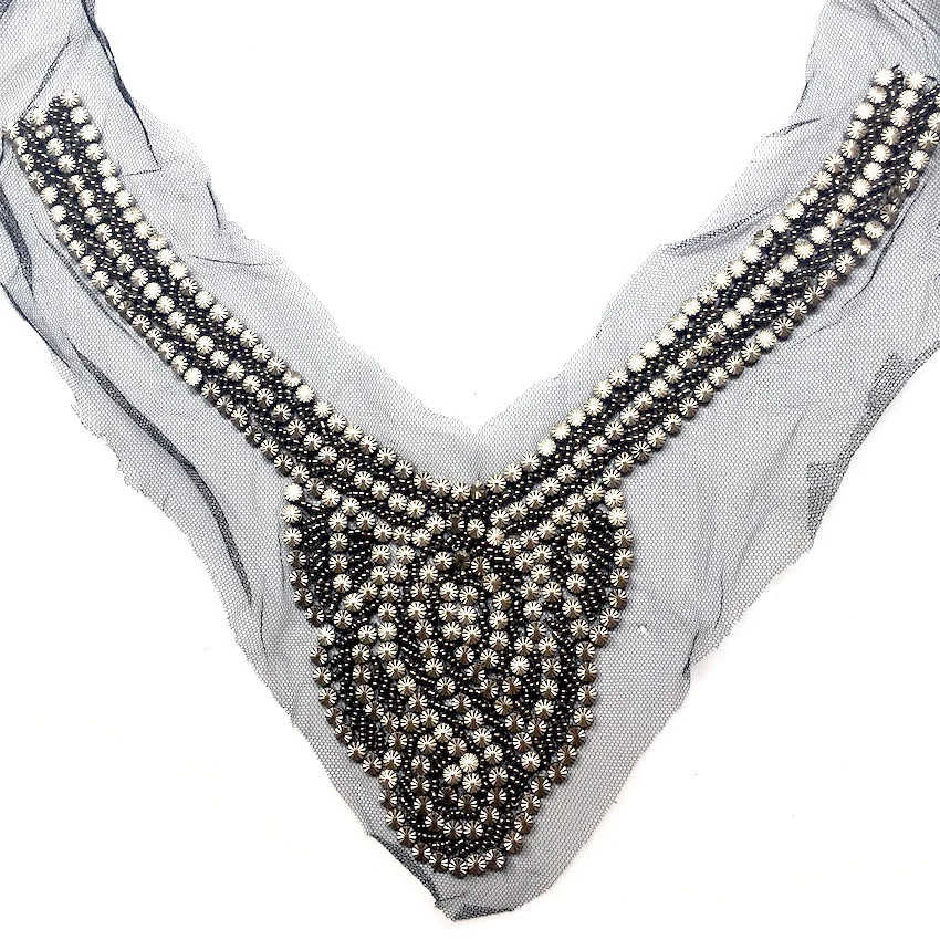 1 шт. хорошего качества Серебрянные бусы ручной работы с кружевом воротником