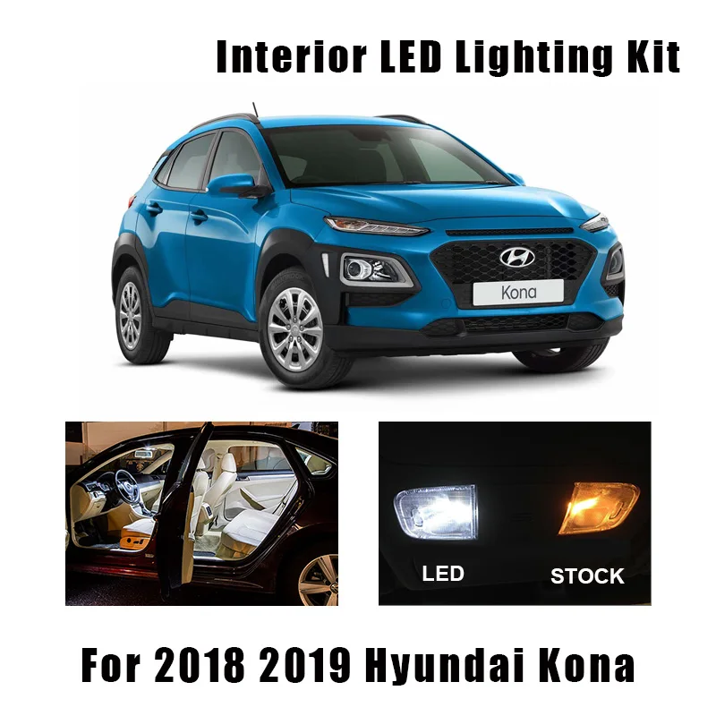 12 шт. Автомобильные светодиодные лампы без ошибок для Hyundai Kona 2018 2019 | Автомобили и