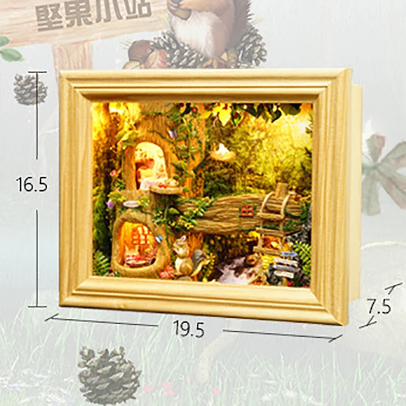 

DIY Frame Style Wooden Doll Houses 3D Mini Trend Room Box Toys for Kids Christmas Birthday New Year Gifts