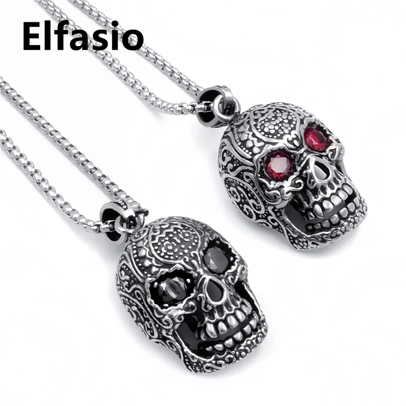 Цепочка с подвеской в виде черепа из нержавеющей стали 46 76 см|biker pendant|skull biker