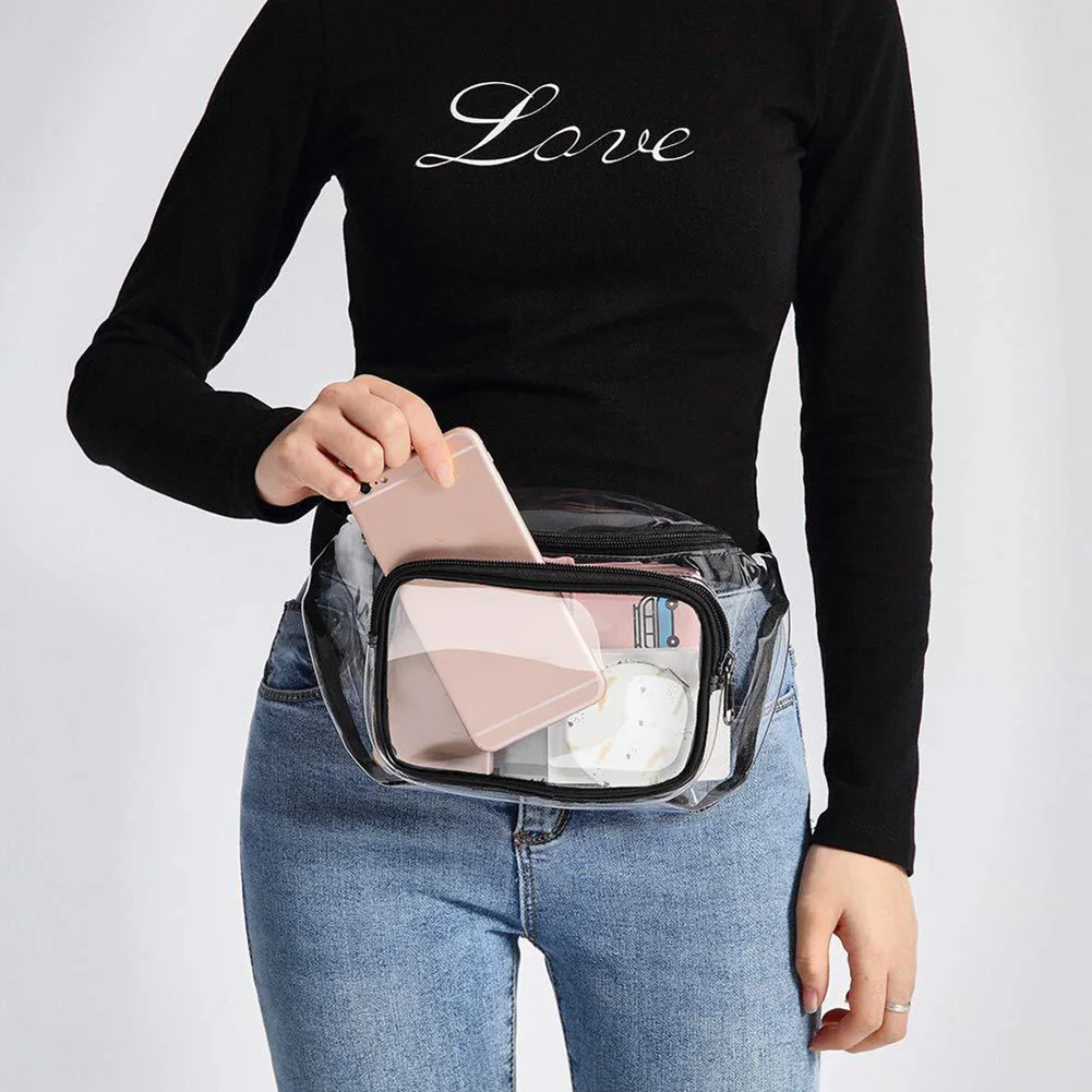 Унисекс Водонепроницаемая прозрачная поясная сумка на молнии спортивная