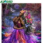 AZQSD полный квадраткруглая дрель Алмазная картина женский водопад рукоделие Алмазная вышивка, портрет мозаика домашний декор