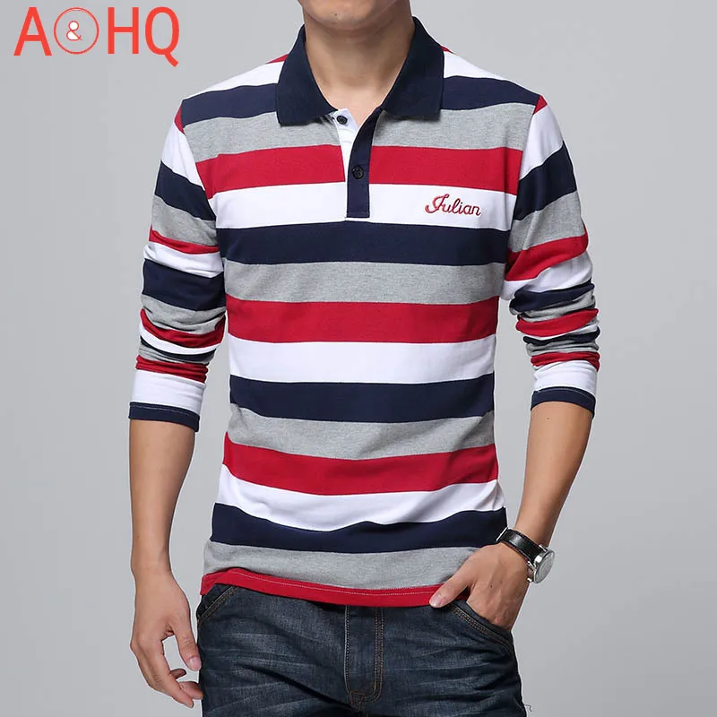 

Polo Shirt Men Long Sleeve Cotton Striped Pattern Letters Print Casual Men Polo Shirt Slim Fit Tops Tee Plus Size 4XL 5XL