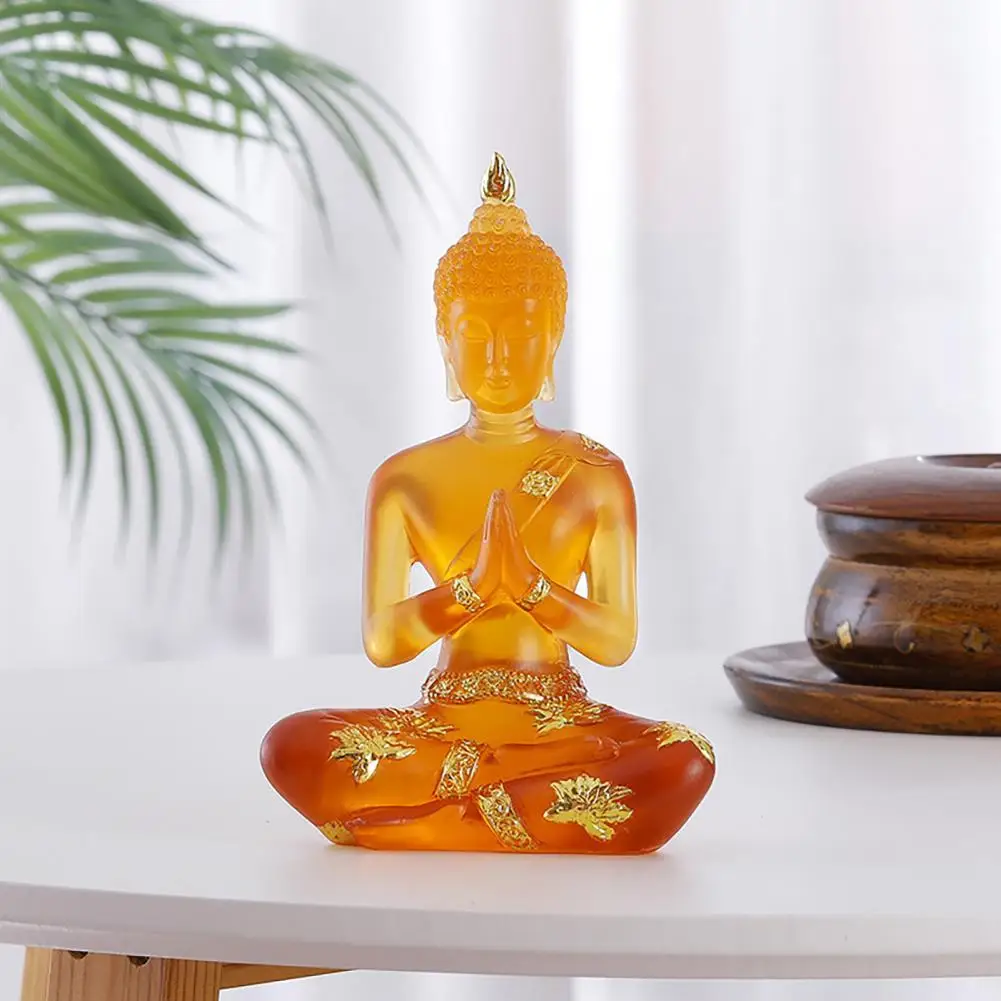 

Creative Meditation Decor Exquisite Workmanship Meditating Posture Useful Resin Figurine Sitting Meditating Statue
