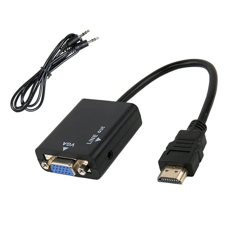 

Male to Female HDMI-compatible to VGA Digital Analog Video Audio Cable Adapter 1080P 720P 480P For PS4 PC HDTV Display Projector