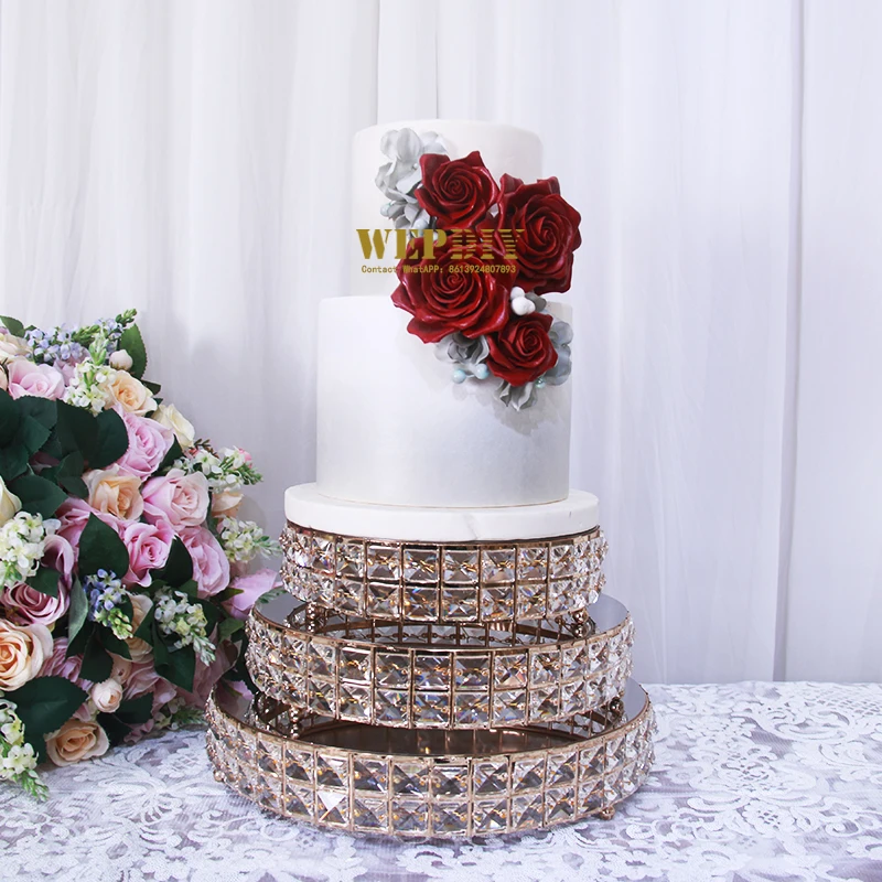 

Wedding Cake Stand Set Round Birthday Party Dessert Metal Cupcake Pedestal Display Plate Home Decor