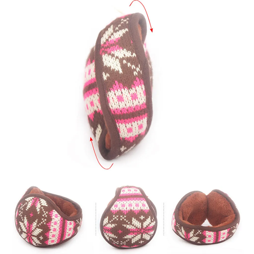 

1Pc Unisex Casual Foldable Winter Ultra-soft and Thick-padded Earmuffs Winter Comfortable Print Ear Warmer Windproof Earmuffs