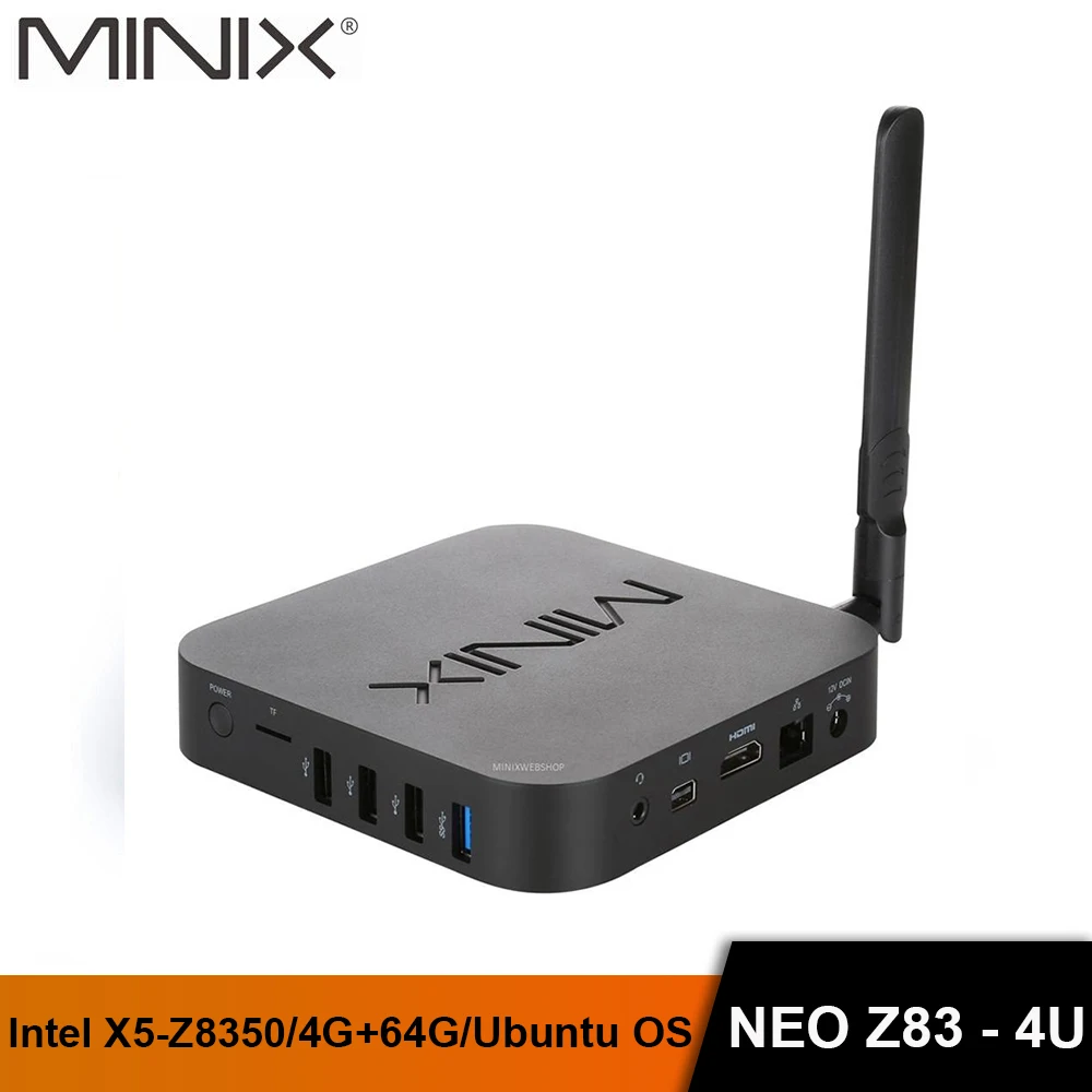 MINIX NEO z83-4u Intel Atom X5-Z8350 Ubuntu мини-ПК 4 ГБ/64 Гб HDMI+ Mini DP двухдиапазонный WiFi гигабитный LAN bluetooth портативный мини-ПК