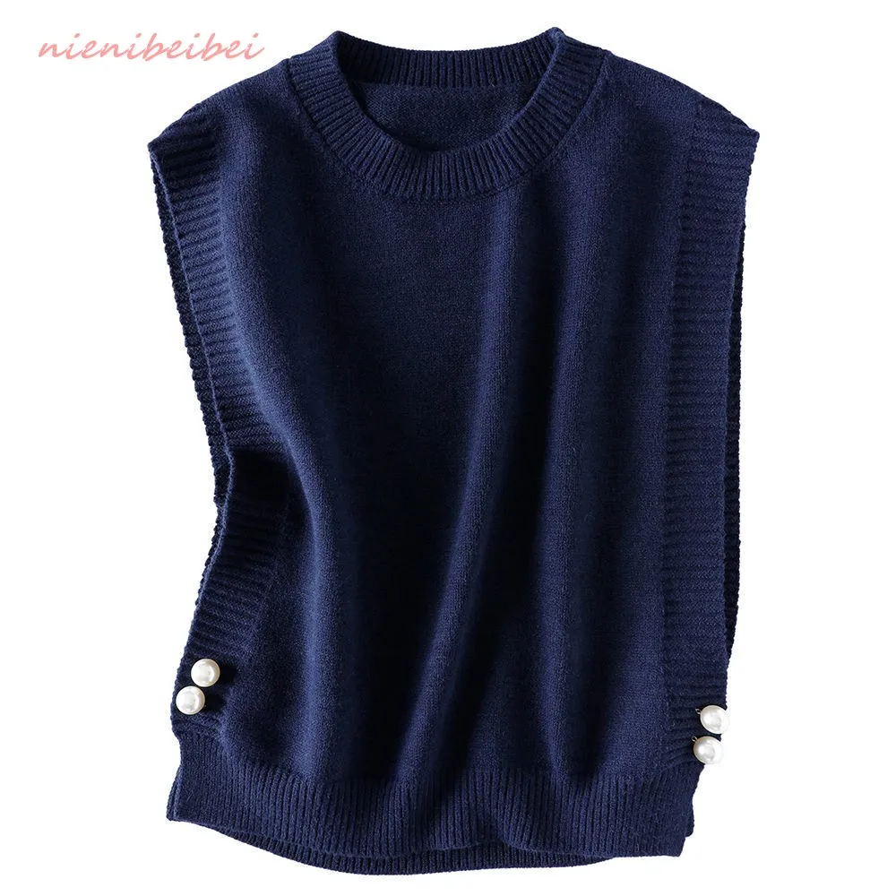 

Fall / winter 2021 new vest overlay design sense small crowd versatile top loose Short Knitwear vest woman [ship within 15 days]