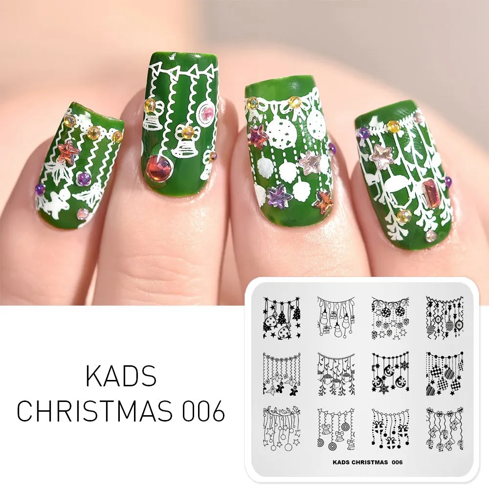CHRISTMAS 006 KADS стемпинг 32 дизайн для выбора 1 шт. Новое поступлени пластины для стемпинга штамп для стемпинга стемпинг для ногтей штамп для ногтей трафарет для ногтей Рождество цветы Хэллоуин мода стиль для маникюра - Цвет: CHRISTMAS 006