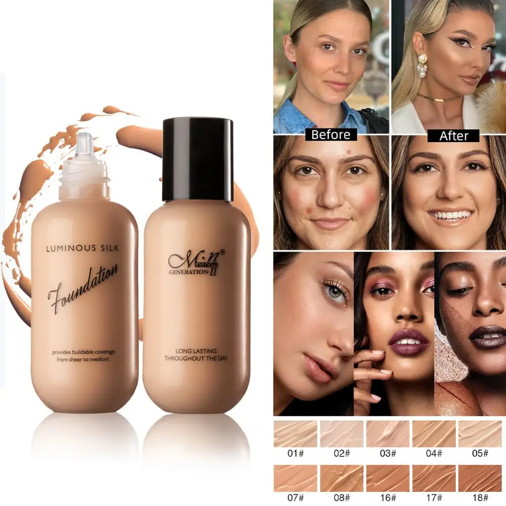 MENOW Foundation 55 мл матовый длинный контроль масла полный консилер основа макияж
