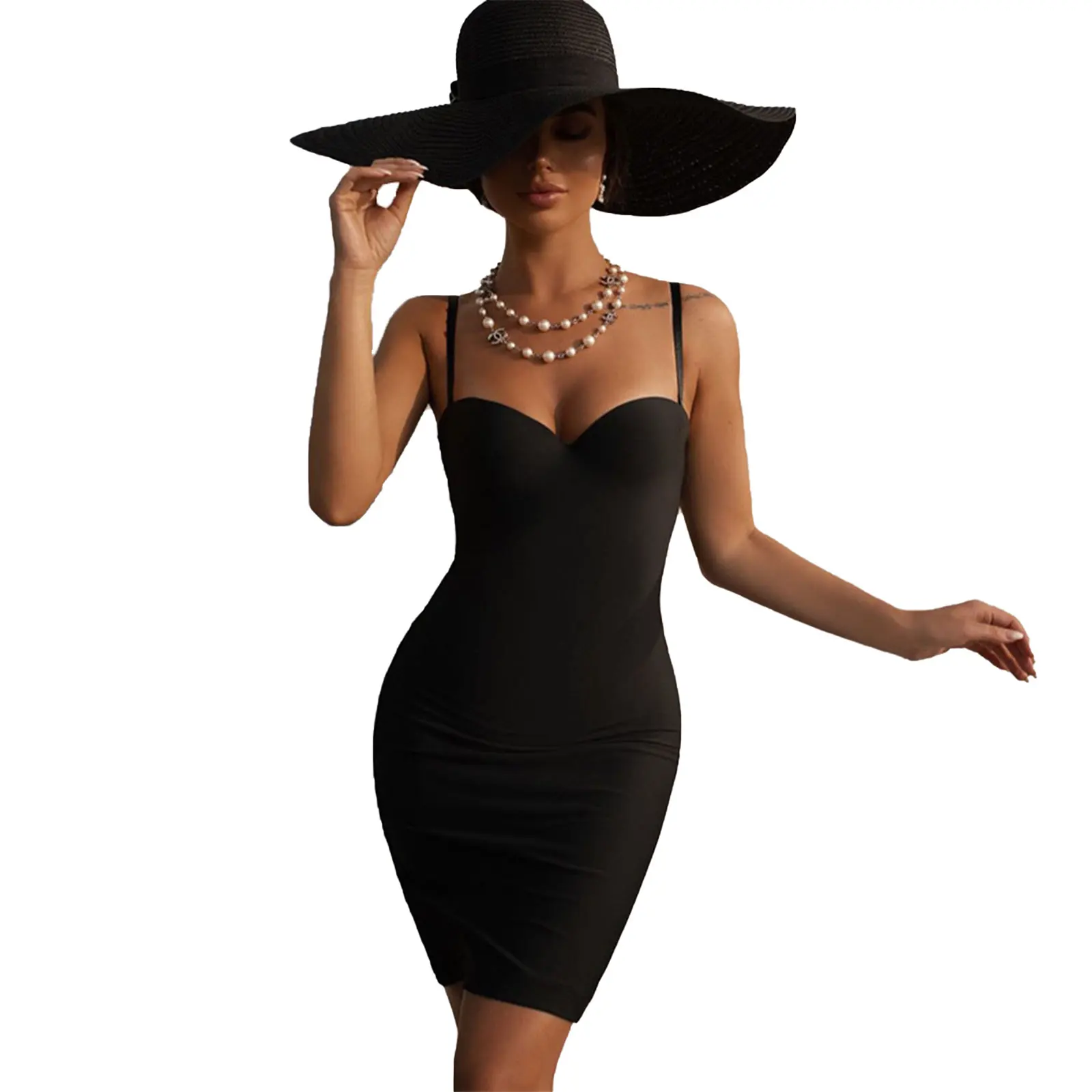 

Women Fashion Sleeveless Solid Color Dress Ladies Stylish Dress for Party Gathering