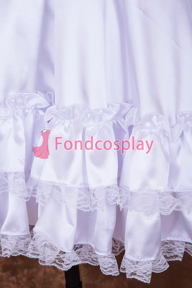 

Sexy White Satin Sissy Maid Short Petticoat Cosplay Costume Accessories[Q001]