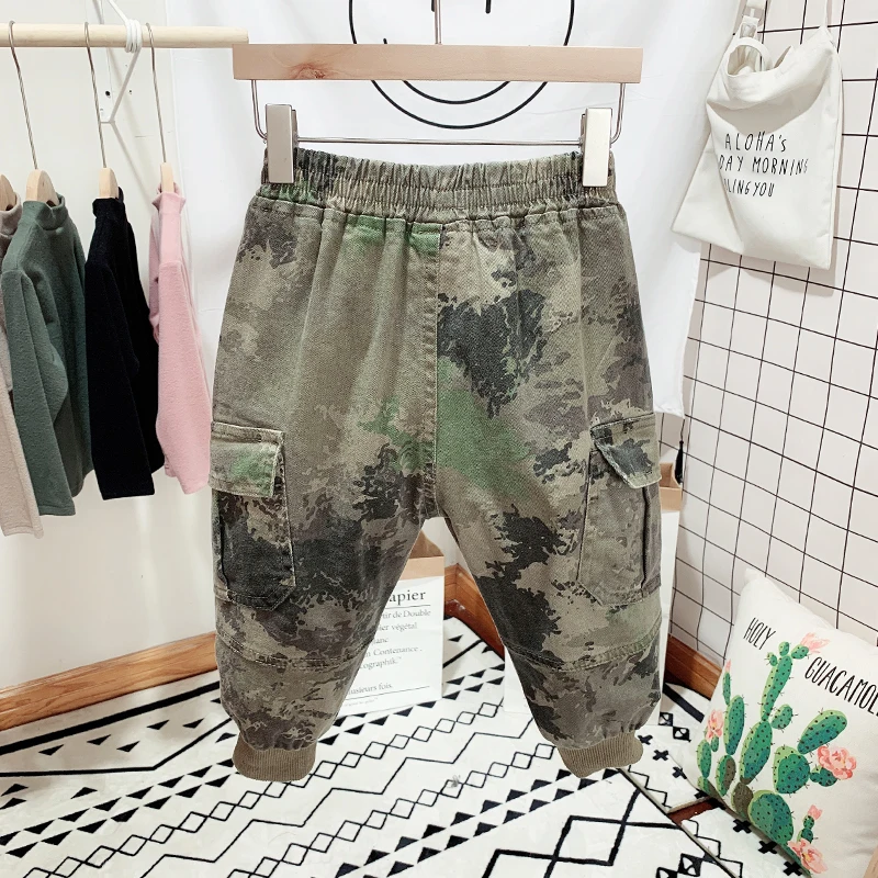 Новинка 135 весенние камуфляжные повседневные брюки для мальчиков 85 2020 см 1 шт.