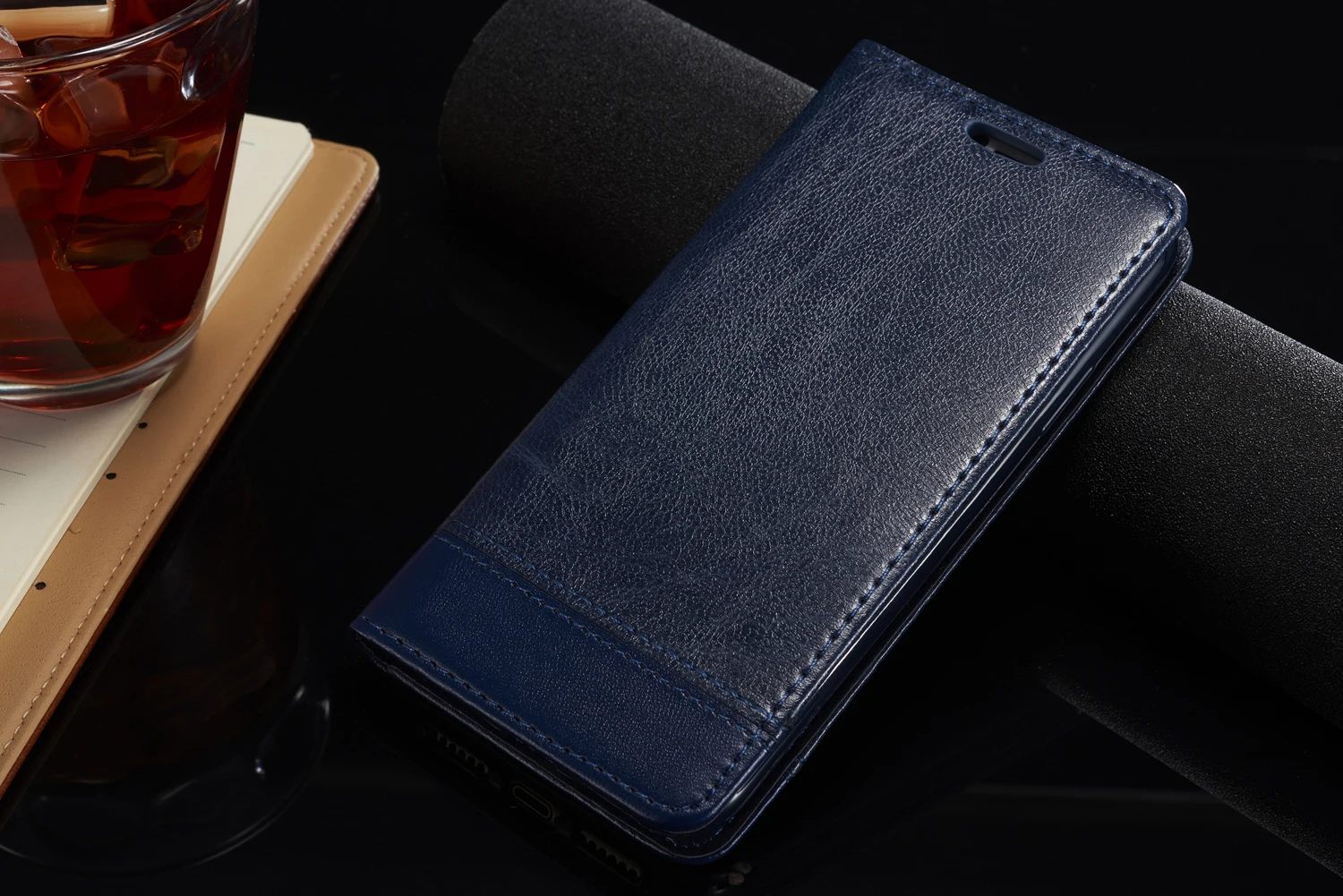 Кожаный флип-чехол с ремешком для Iphone 11 pro XS MAX XR 7 8 6 6S PLUS 5 SE 5 S Etui роскошный магнитный держатель для карт кошелек Чехол-книжка - Цвет: Blue