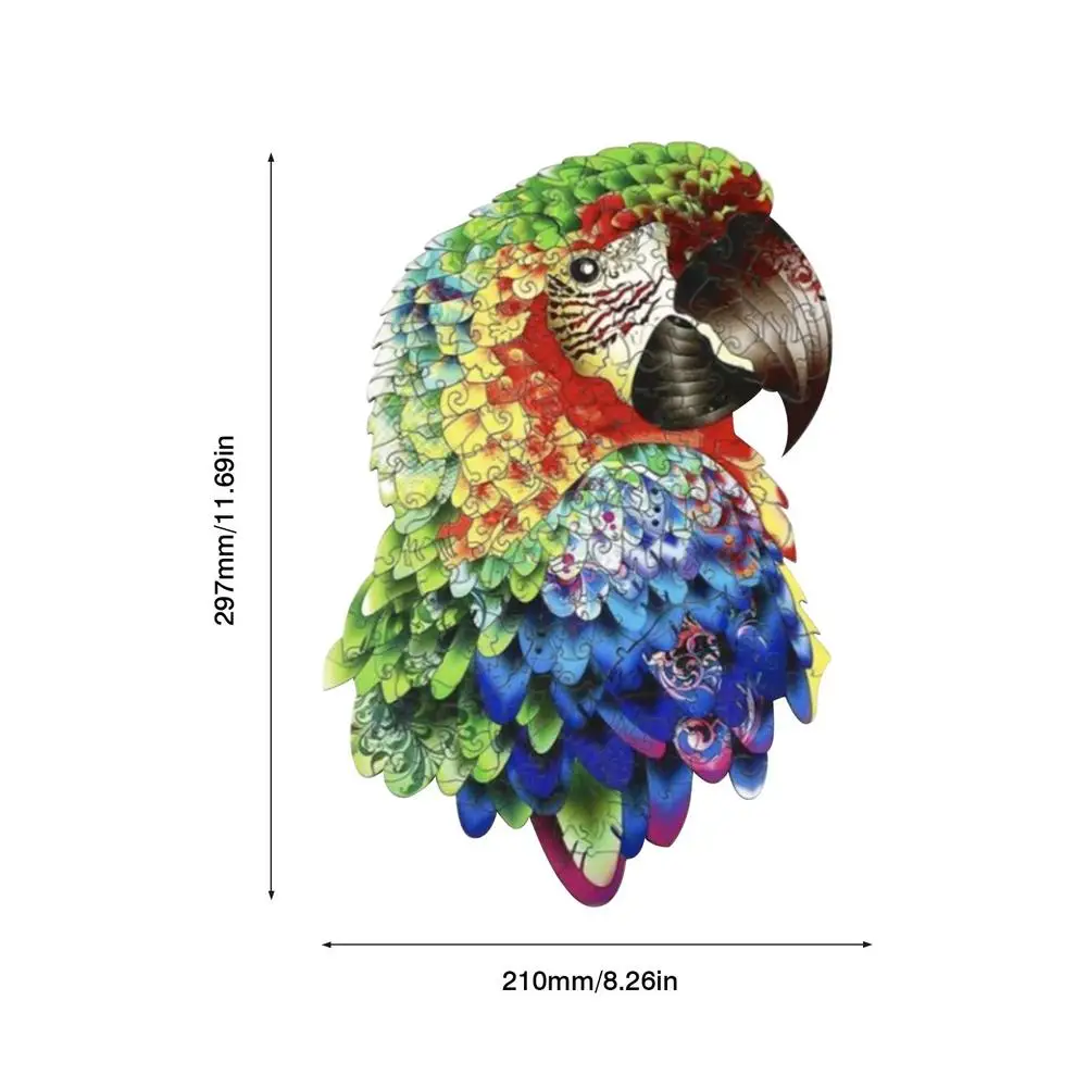 

Irregular Shape Parrot Wooden Jigsaw Puzzle Unique Shape Jigsaw Pieces For Kids Adults Toys Best For Family Game Play Collection