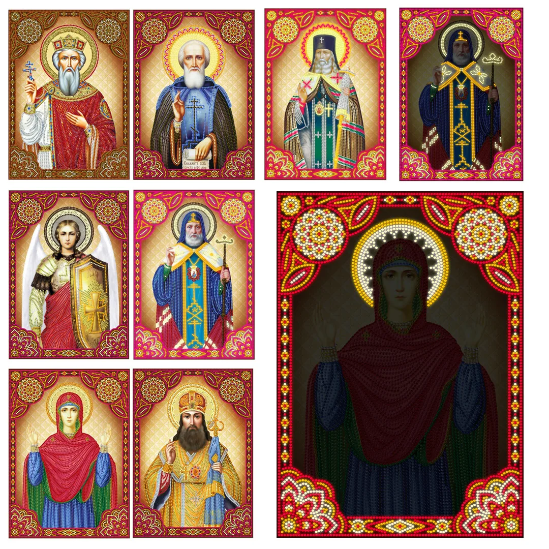 

5D Character Religious Round Diamond Painting glow in the dark Diamond diy Embroidery Home Decoration Mosaic Luminous Paintings