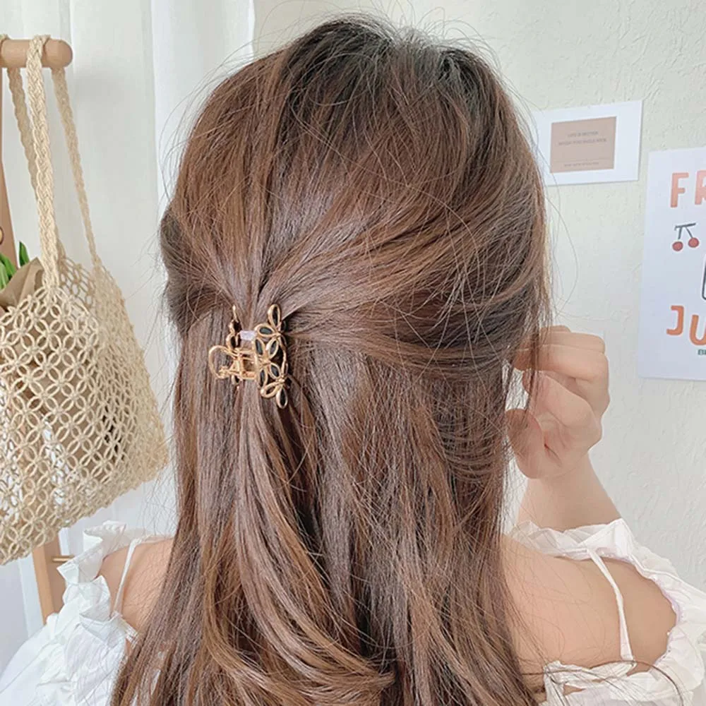 

Корейские маленькие зажимы для волос для женщин цветок коготь волос великолепные металлические заколки для волос аксессуары для волос с ба...