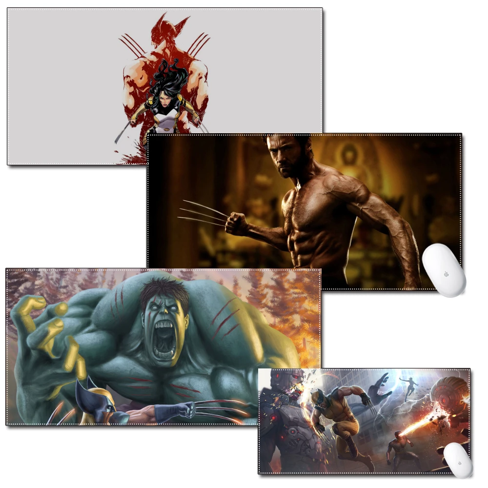 

Large Gaming Pad Cartoon 40x80cm 30x60cm Waterproof Multi-size Natural Rubber Desk Mat Desk Mats Wolverine