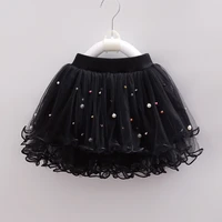 2020 summer girls short skirt screen lace chiffon hand nailed pearl childrens skirt fashion party baby toddler kids clothes