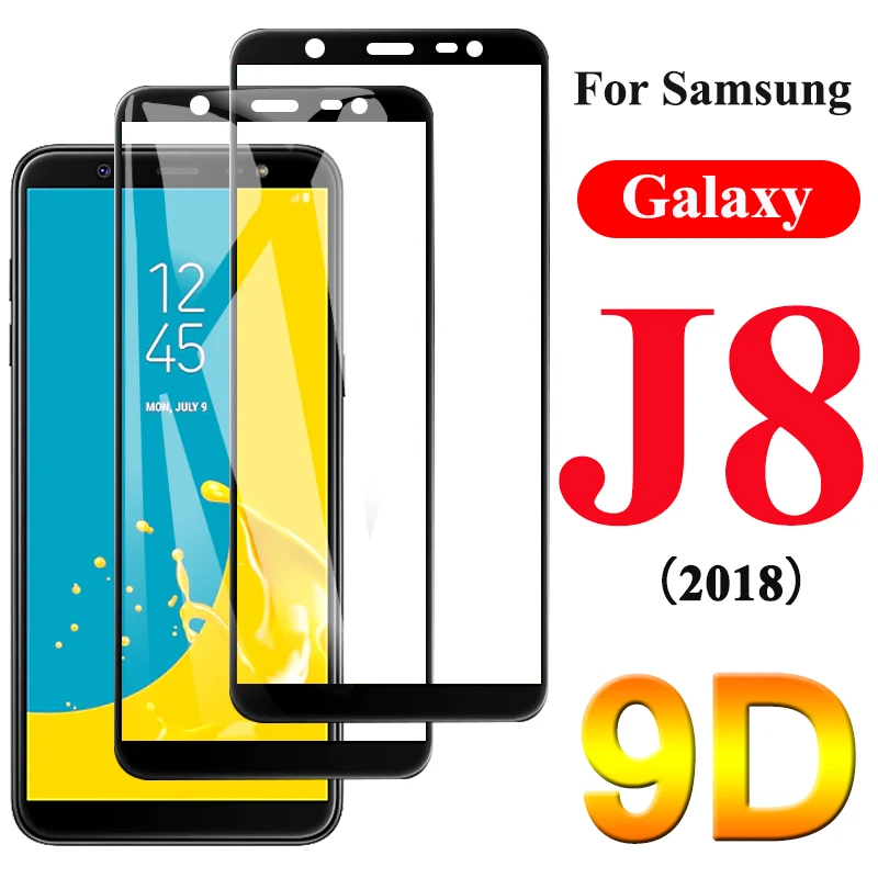 Защитное стекло с покрытием 9D для samsung Galaxy J8 2018 защитная пленка экрана Samsun 8J J 8 Glas