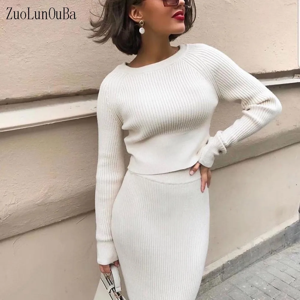 

Осенние пикантные вязаный женский свитер и юбка комплект из двух предметов 3 Цвета Slim ", с о-образным вырезом, свитер и юбка, 2 вещи в комплекте...