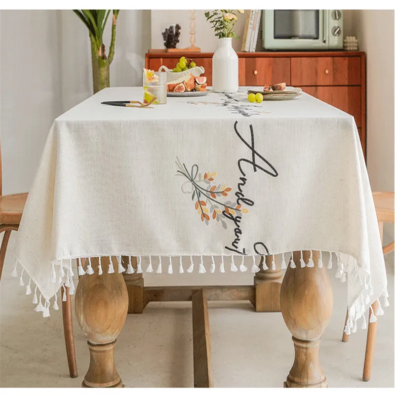 Модная жаккардовая скатерть в длинную полоску с вышивкой распродажа