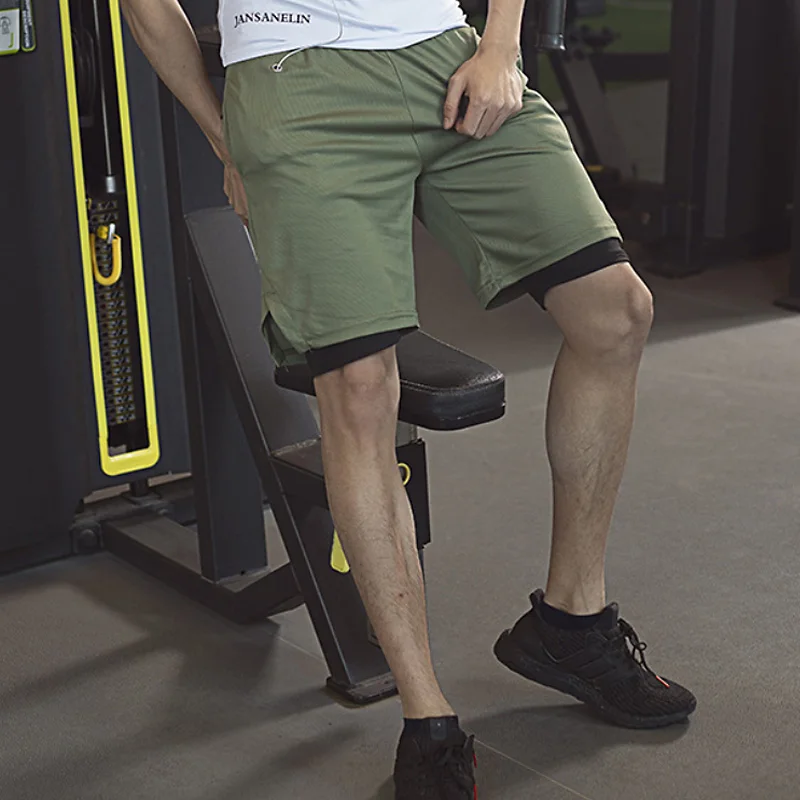 Шорты мужские спортивные двухслойные дышащие эластичные быстросохнущие для