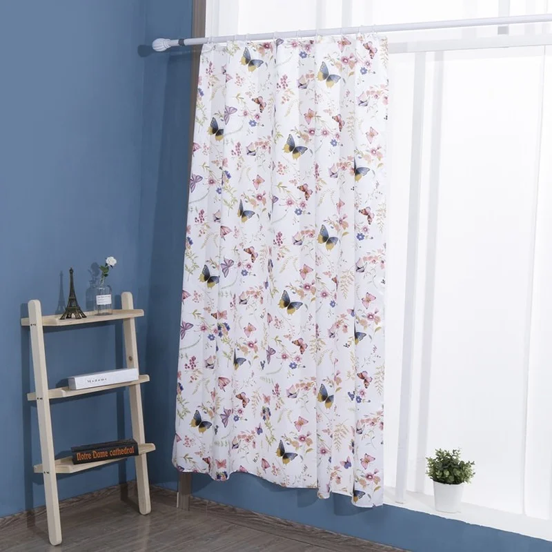 

Домашняя Толстая Водонепроницаемая занавеска для душа из полиэстера романтичная фотоатласная занавеска для душа с крючком