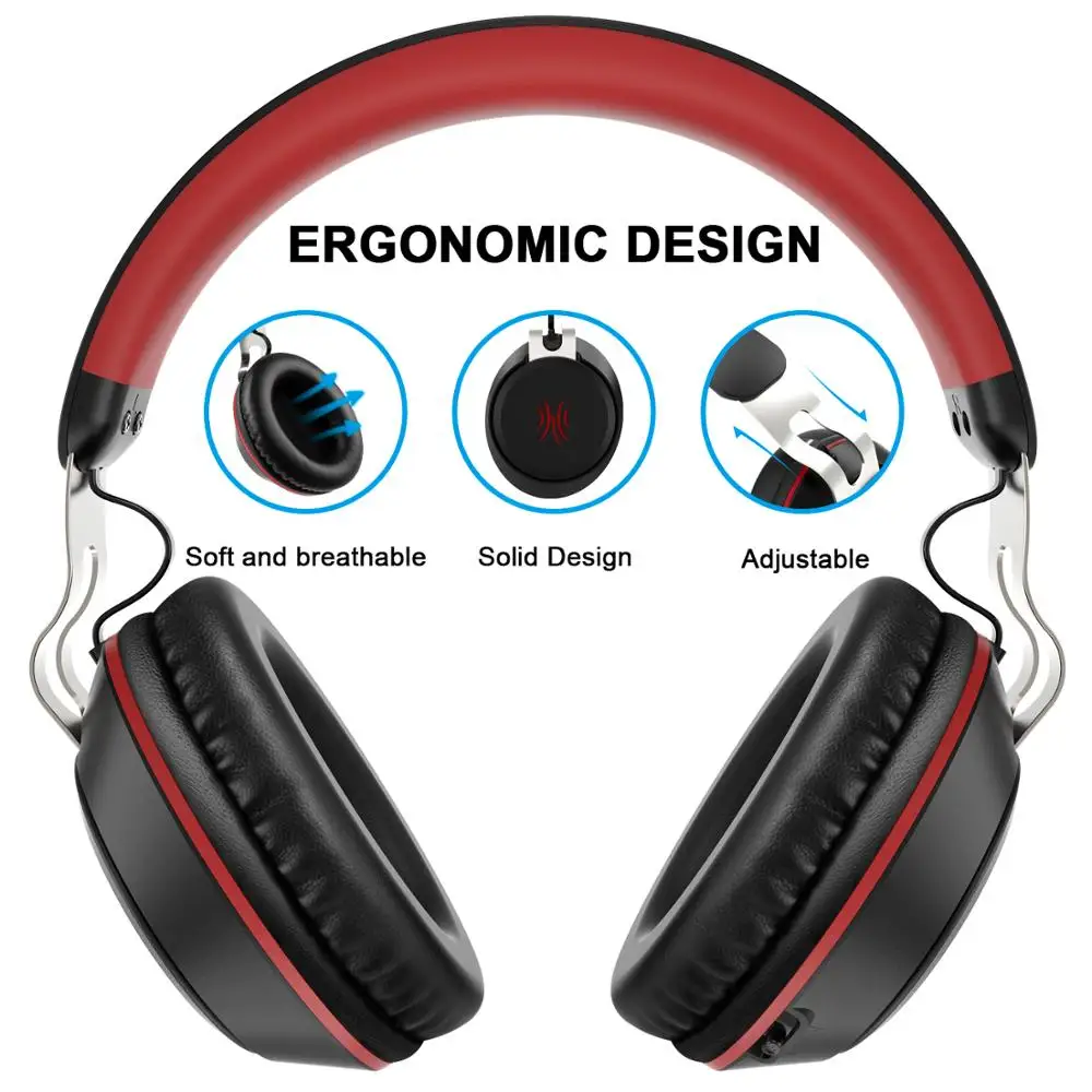 Oneodio Bluetooth наушники с микрофоном Спортивная беспроводная гарнитура 5 0 Накладные