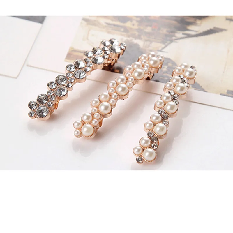 Заколки для волос 1 шт. модные женские шпильки с кристаллами и жемчугом зажим