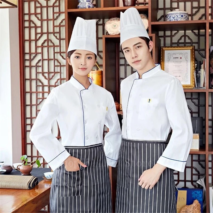 Куртка шеф повара для взрослых комплект шапки форма ресторана и работы дышащая