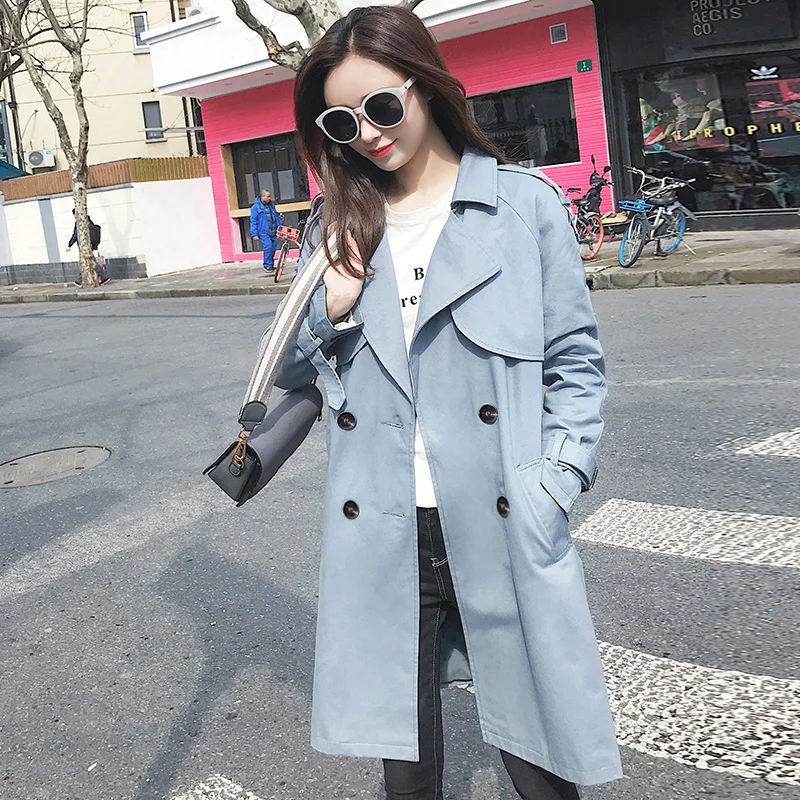 Тренчкот женский длинный цвет хаки двубортный большие размеры 3xl свободный